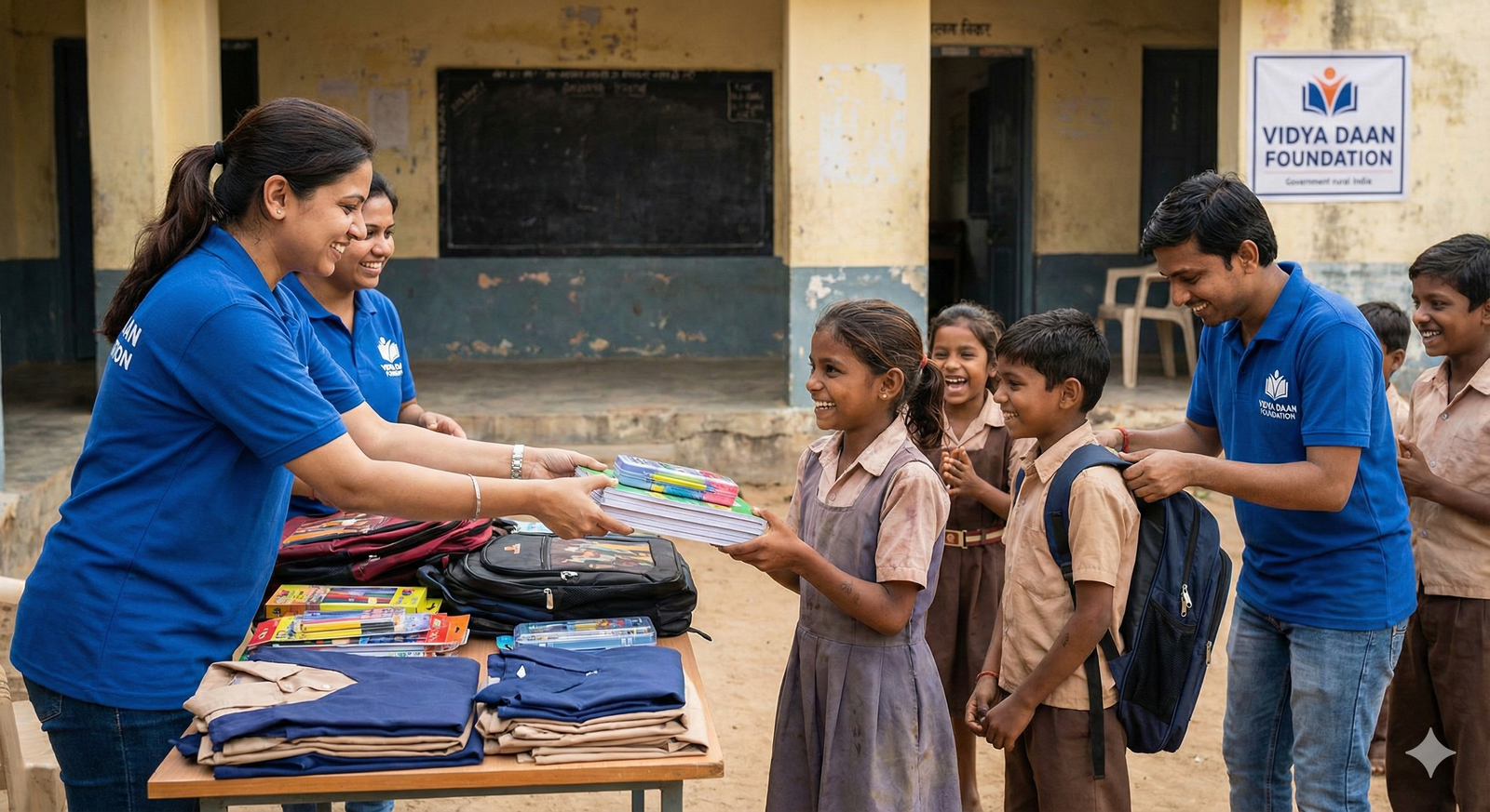Books, stationery, uniforms distribution